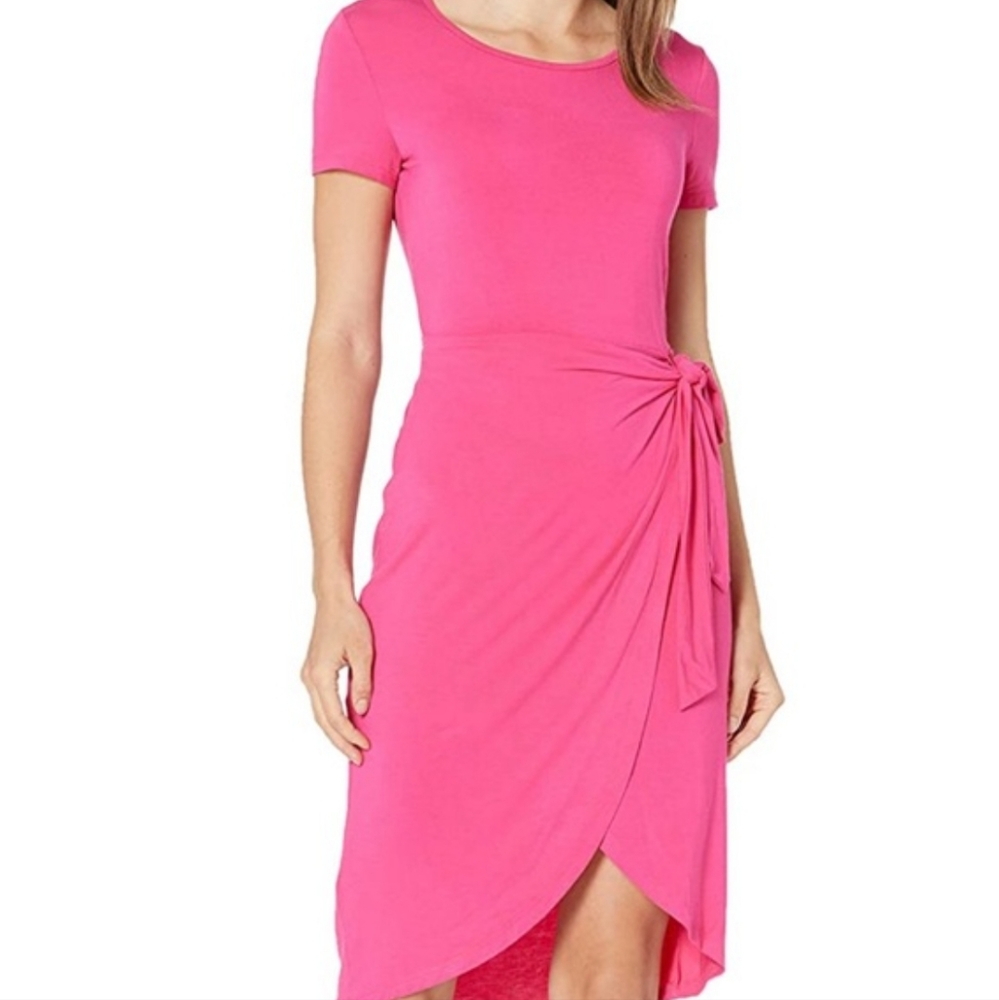 13) Calvin Klein Pink T-Shirt Dress with Tie Size 8